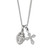 Sterling Silver Large Miraculous Medal and Small CZ Cross