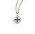 Sterling Silver Round Clover Cross Medal with Black Epoxy