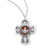 Sterling Silver Red Enameled 4-Way Medal