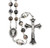 8mm Black and Grey Onyx Gemstone Rosary with Black Epoxy Genuine Pewter Crucifix and Center