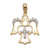 Sterling Silver Guardian Angel Pendant with Cross & CZ Accents
