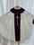 Burgundy Brocade with Embroidered Cross Gothic Chasuble | Plain Collar | Made in the USA