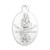 1" Four Way Oval Antiqued Silver Oxidized Medal | Bag of 25