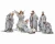 10" Holly Berry Silver Curl Nativity Set | 7 Pieces | Polyresin
