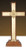 24" Oxford Altar Cross With IHS Emblem | Wood with Brass Inlay