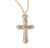 Gold Over Sterling Silver Detailed Cross | 16" Curb Chain