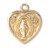 Gold Over Sterling Silver Heart Shaped Miraculous Medal | 13" Chain