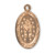 Oval Gold Over Sterling Silver Small Miraculous Medal | 18" Gold Plated Chain