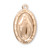 Oval Gold Over Sterling Silver Miraculous Medal | 13" Gold Plated Chain