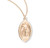 Step Cut Edge Gold Over Sterling Silver Oval Miraculous Medal | 18" Gold Plated Chain