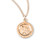 Guardian Angel Round Gold Over Sterling Silver Medal | Blank Back | 13" 16kt Gold Plated Chain