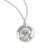 Guardian Angel Round Sterling Silver Medal | 13" Chain