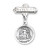 Guardian Angel Round Sterling Silver Medal on a Godchild Bar Pin