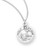 Holy Baptism Round Sterling Silver Medal | 13" Rhodium Chain