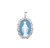 Light Blue Sterling Silver Cameo Miraculous Medal | Italian Filigree Frame | 24" Endless Chain