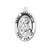 Patron Saint Bernadette Oval Sterling Silver Medal | 24" Endless Chain