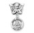 Saint Michael Sterling Silver Medal on an Angel Pin