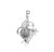 Sterling Silver Miraculous Medal with set Cubic Zirconia "CZ"
