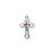 Sterling Silver White Enameled Cross