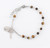 Genuine Round Tiger Eye Sterling Silver Rosary Bracelet