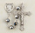 Metallic Silver Tin Cut Crystal Rosary