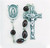 Oval Black Cocoa Bead Sterling Silver Rosary
