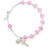 Pink Heart Shaped Swarovski Crystal Bead Rosary Bracelet