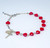 Red Heart Shaped Swarovski Crystal Bead Rosary Bracelet