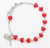 Red Heart Shaped Swarovski Crystal Bead Rosary Bracelet