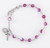 Swarovski Crystal Fuchsia Round Shaped Rosary Bracelet