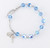 Swarovski Crystal Light Sapphire Round Sterling Silver Rosary Bracelet | 8mm Beads