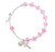 Swarovski Crystal Pink Heart Shaped Bead Sterling Silver Rosary Bracelet