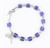Tanzanite Multi-Faceted Square Swarovski Crystal Rosary Bracelet