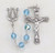 Tin Cut Czech Aqua Aurora Crystal Rosary