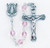 Tin Cut Czech Light Rose Crystal Aurora Rosary