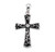 Black Enameled Sterling Silver Cross with Crystal Cubic Zirconia's "CZ's"