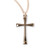 Plain Curved Gold Over Sterling Silver Cross | 18" Chain