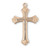 Engraved Budded Large Gold Over Sterling Silver Cross | 18" Curb Chain