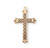 Gold Over Sterling Silver Cross with Black Enamel Design