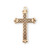 Gold Over Sterling Silver Cross with Black Enamel Design