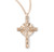 Gold Over Sterling Silver Engraved Vine Design Cross