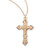 Gold Over Sterling Silver Fancy Filigree Crucifix | Medium | 18" Gold Plated Chain