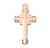 Gold Over Sterling Silver Flare Tipped Cross with a Scrolled Center