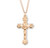 Gold Over Sterling Silver IHS Crucifix | 24" Endless Curb Chain