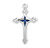 Sterling Silver Cross with Blue Enameled Center