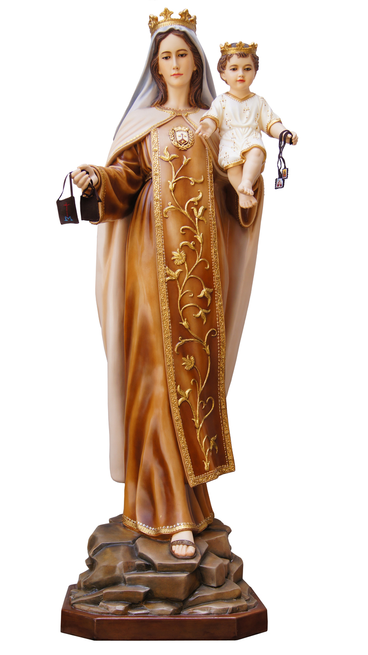 Antique wood sculpture, Our Lady of Mount Carmel – Mediterrania Home