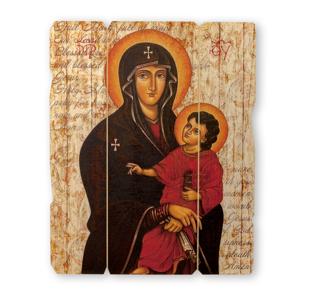 Our Lady of Romanus Wood Wall Plaque | 11" x 14" - Holy Land Art ...