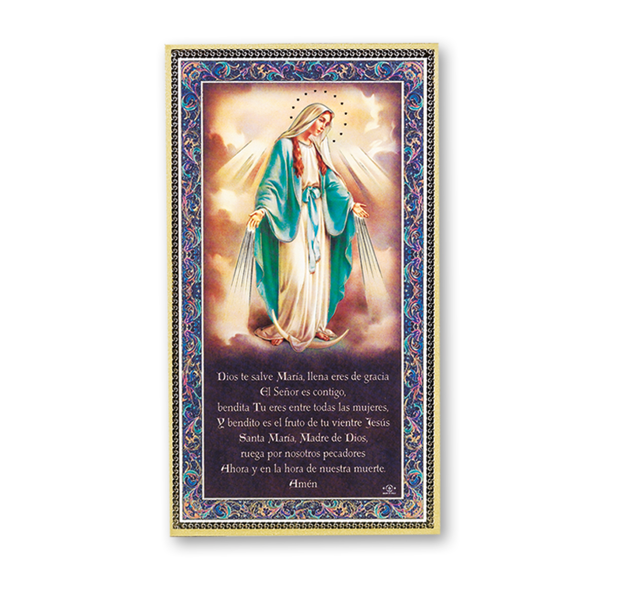 Our Lady of Grace (Spanish) Gold Foil Wood Plaque - Holy Land Art ...