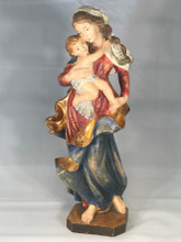 17" Madonna and Child Distressed Wood Statue | Hand Carved In Italy ...