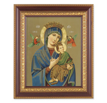 Our Lady of Perpetual Help Cherry Gold Framed Art - Holy Land Art ...